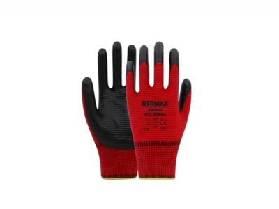 RTR NİTRİL KAPLI POLYESTER ÖRGÜ ELDİVEN RT3 ZEBRA KIRMIZI NO:9$